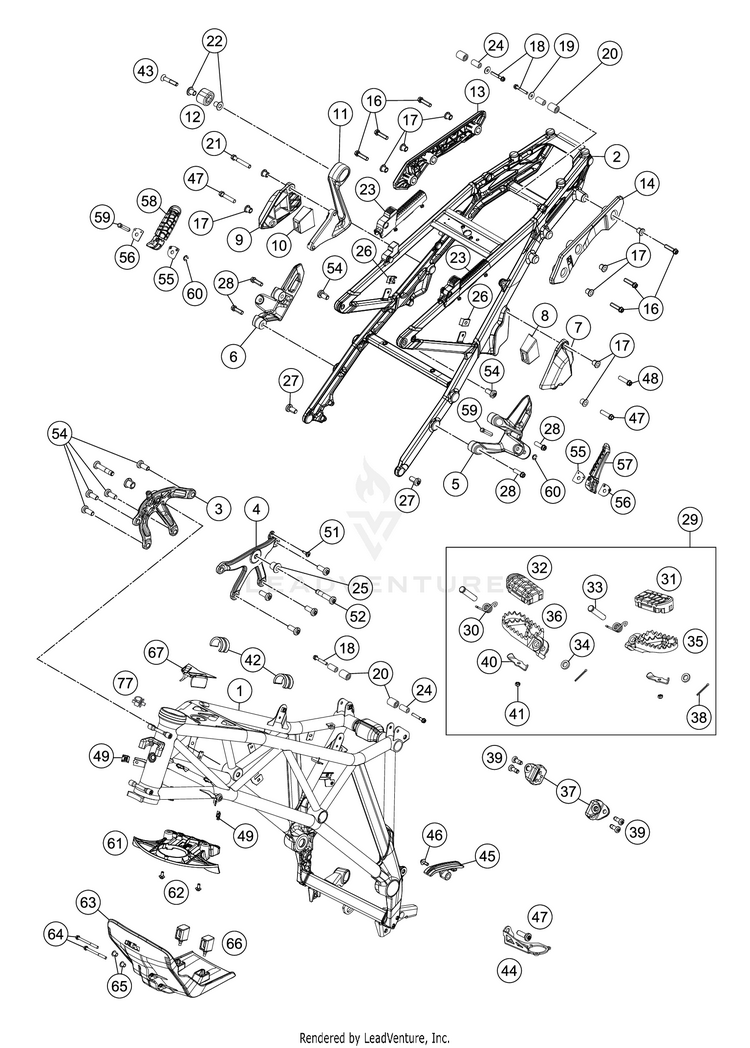 Frame 1290 SUPER ADVENTURE R CHASSIS - 2019 Schematic