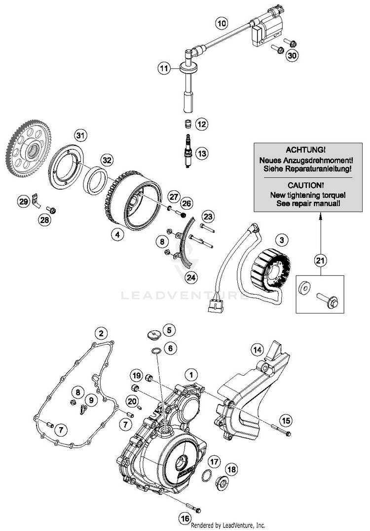Ignition System RC 390 WHITE Engine - 2015 Schematic
