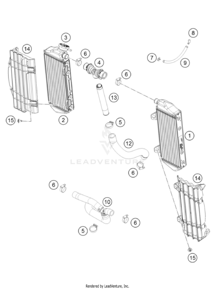 Cooling System 350 SX-F Engine - 2022 Schematic