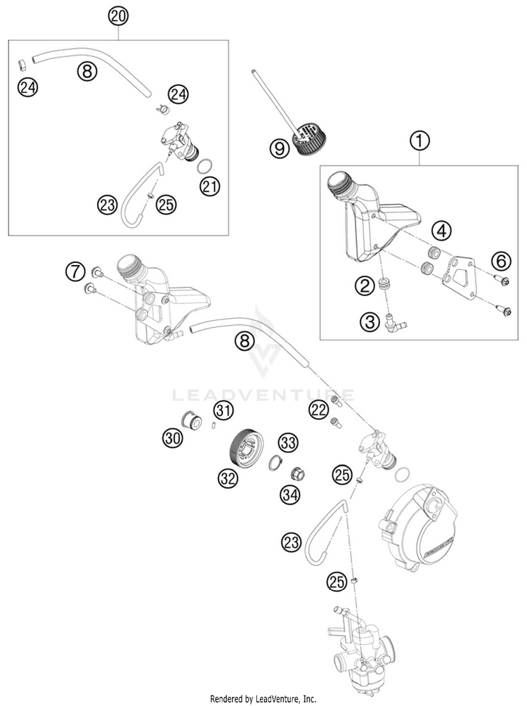 Lubricating System 50 SX Mini Engine - 2011 Schematic
