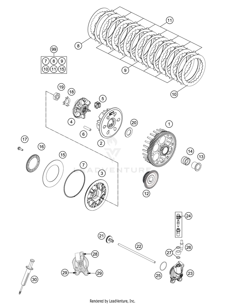 Clutch 250 XC ENGINE - 2018 Schematic