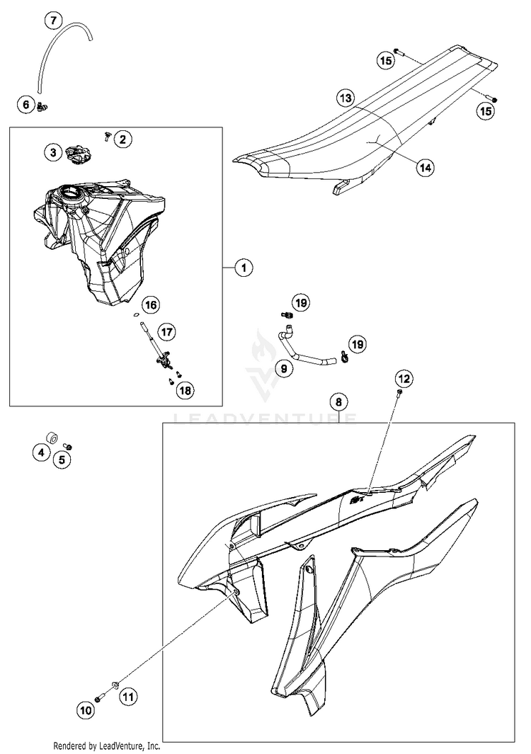 Tank, Seat, Cover 300 XC CHASSIS - 2017 Schematic