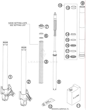 Front Fork Disassambled Schematic