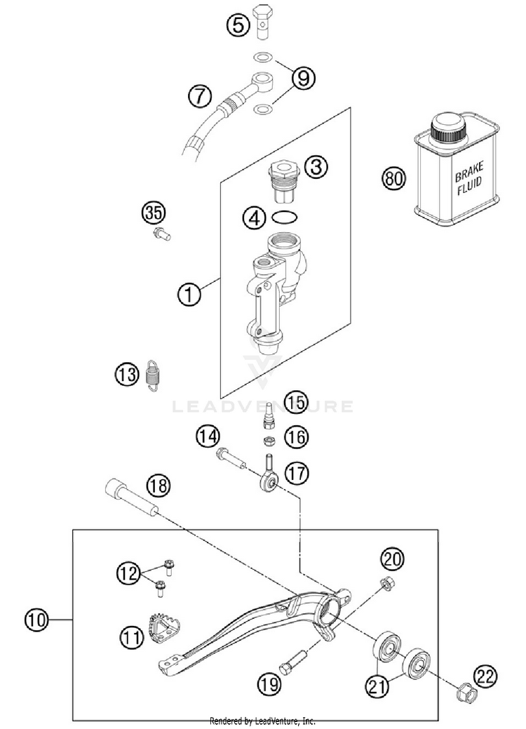 Rear Brake Control 300 XC Chassis - 2012 Schematic