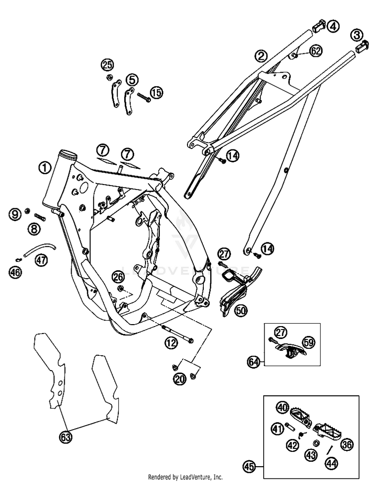 Frame, Sub Frame 505 SX-F Chassis - 2008 Schematic