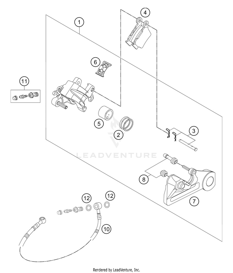 Rear Brake Caliper Schematic