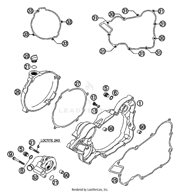 Clutch Cover 200 XC Engine - 2007 Schematic