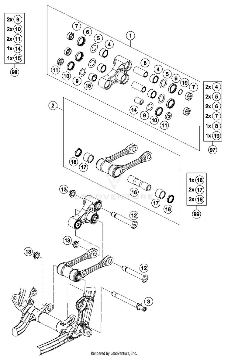 Pro Lever Linking 250 SX CHASSIS - 2017 Schematic