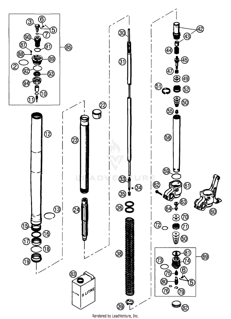 Fork Legs Wp Usd 48 250 EXC Chassis - 2002 Schematic