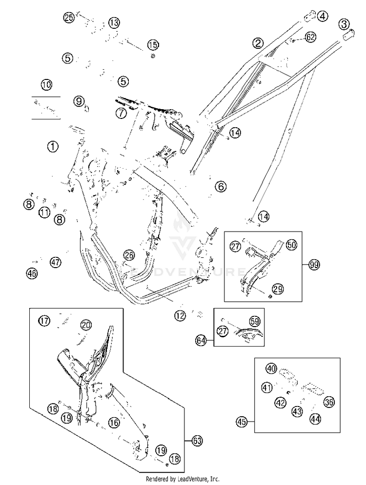 Frame 350 EXC-F USA Chassis - 2013 Schematic