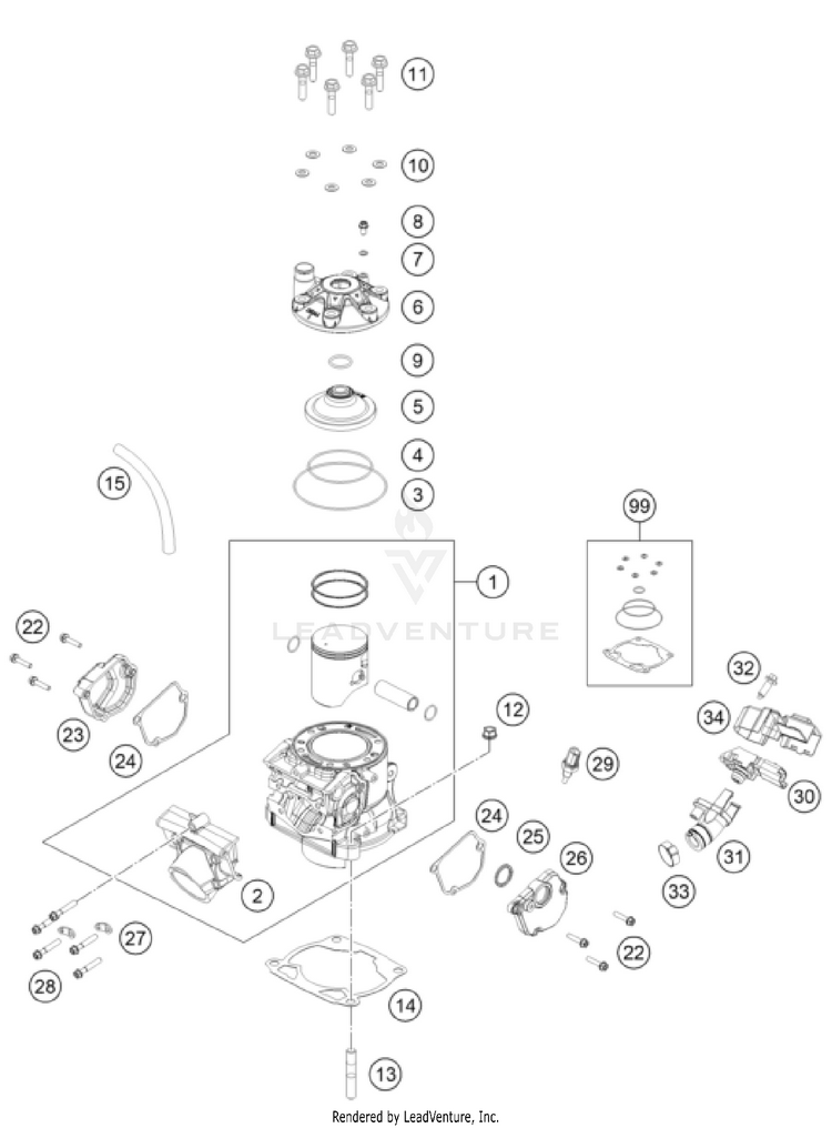 Cylinder, Cylinder Head 300 XC-W Factory Edition ENGINE - 2025 Schematic