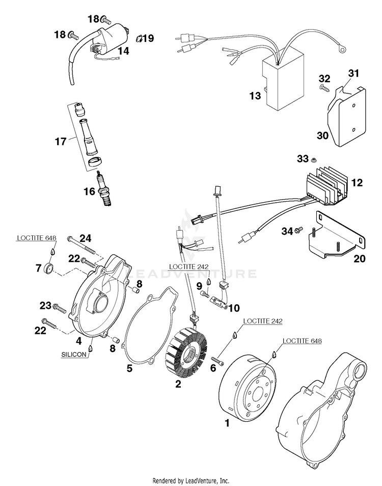 Ignition System Kokusan 620 R Engine - 1998 Schematic