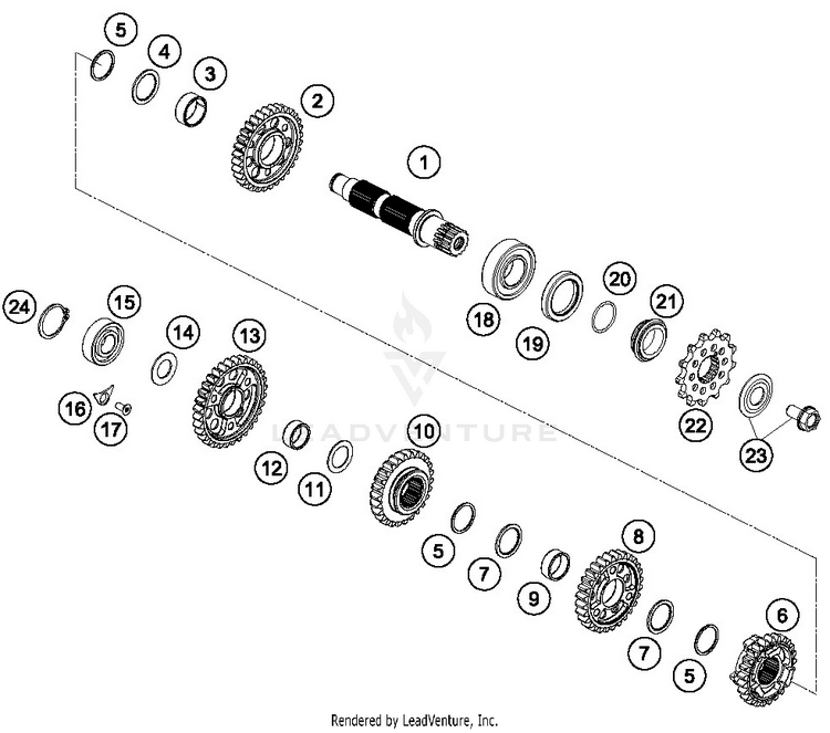Transmission Ii - Countershaft 250 SX-F ENGINE - 2019 Schematic