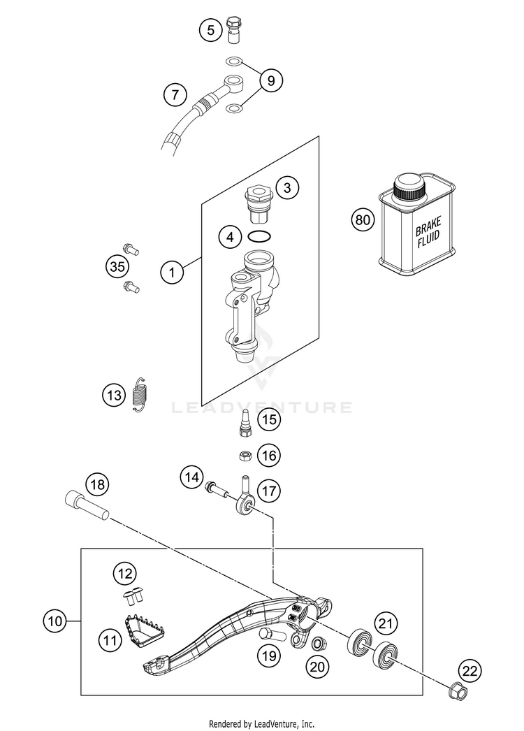 Rear Brake Control 250 XC CHASSIS - 2018 Schematic