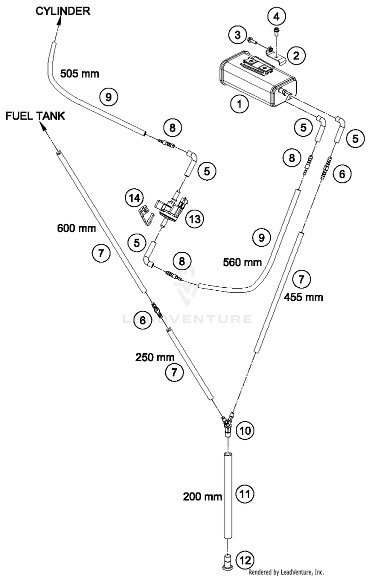 Evaporative Canister 690 DUKE WHITE Chassis - 2016 Schematic