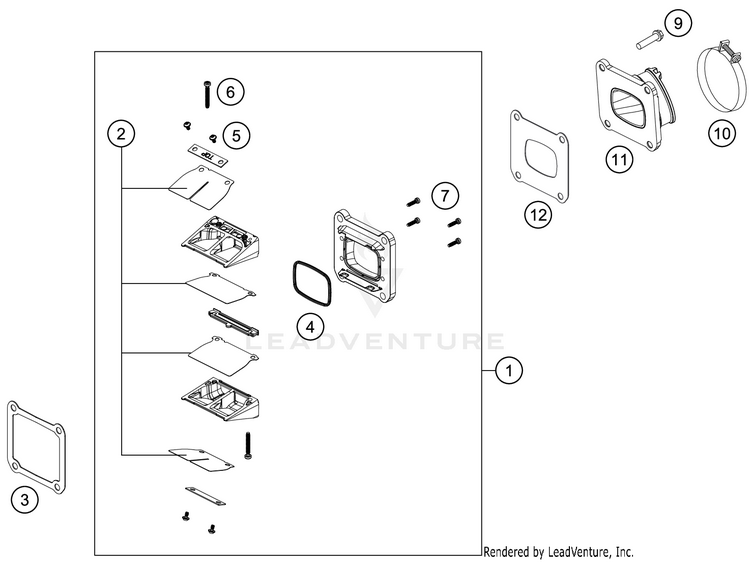 Reed Valve Case 250 XC TPI ENGINE - 2020 Schematic
