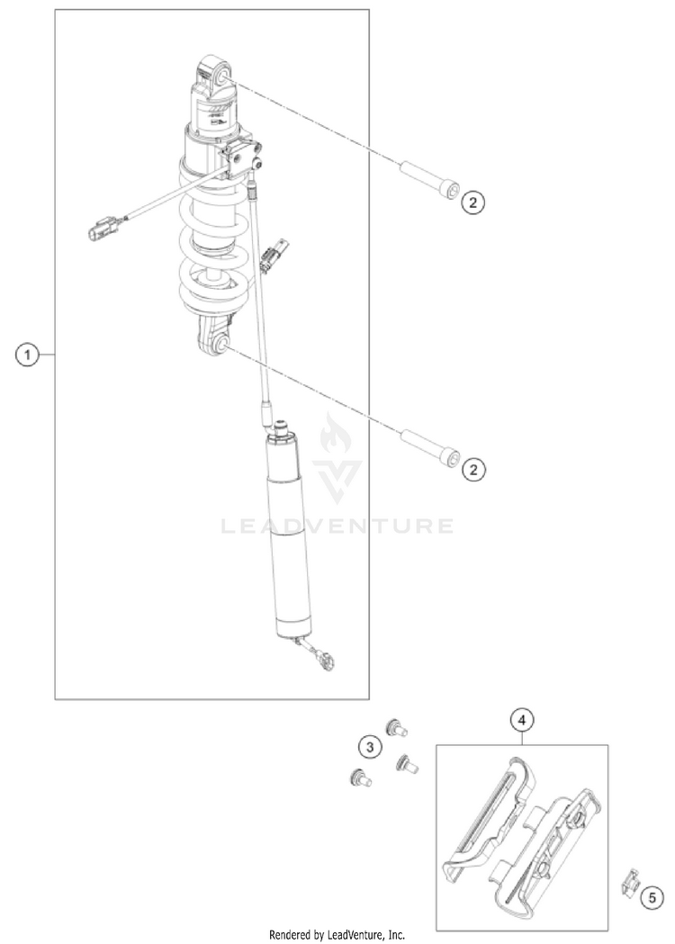 Shock Absorber 1290 SUPER ADVENTURE S, grey CHASSIS - 2023 Schematic