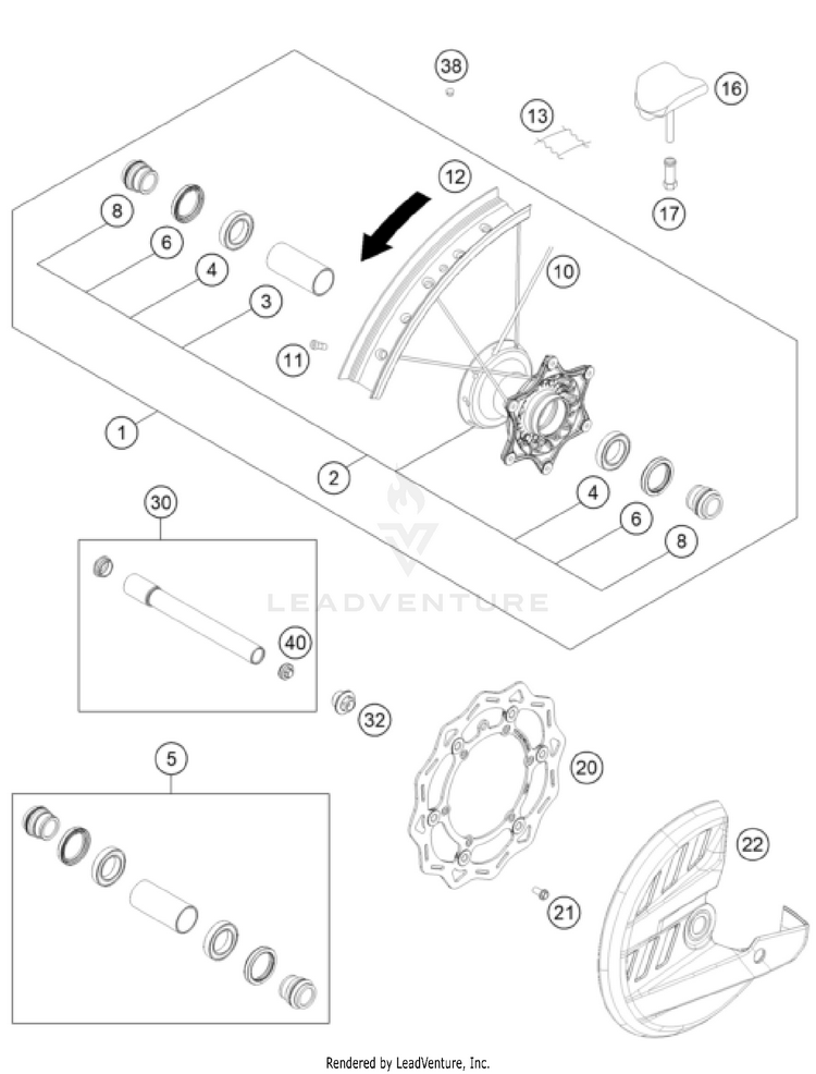 Front Wheel 300 XC CHASSIS - 2023 Schematic