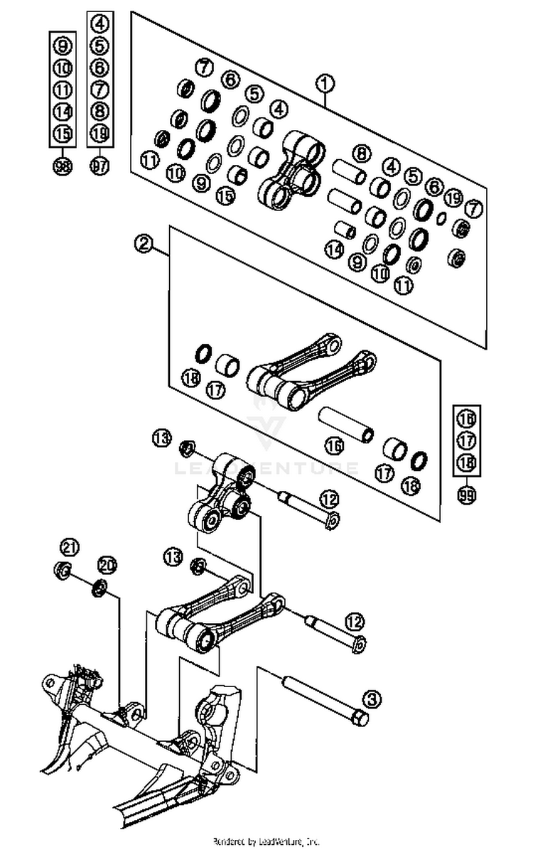 Pro Lever Linking 250 XC Chassis - 2014 Schematic