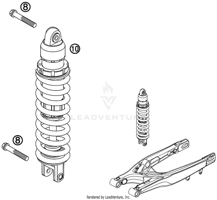 Shock Absorber 250 SX-F Chassis - 2010 Schematic