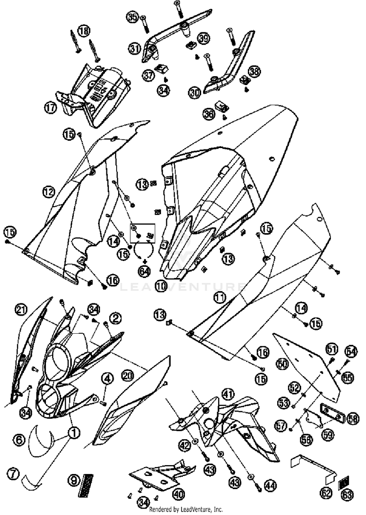Mask, Fenders 690 Duke Chassis - 2008 Schematic