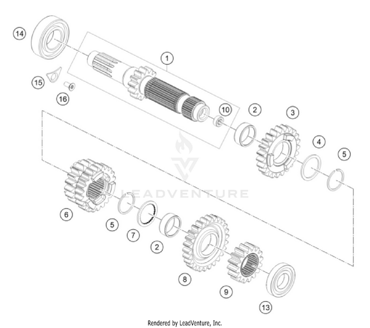 Transmission I - Main Shaft Schematic