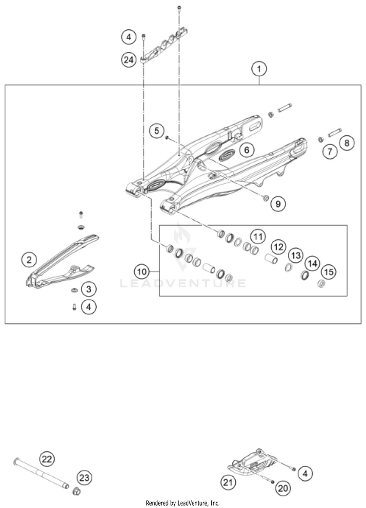 Swing Arm 150 XC-W US CHASSIS - 2024 Schematic