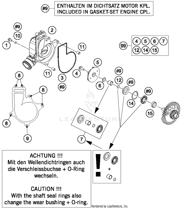 Water Pump 1290 SUPERDUKE R BLACK Engine - 2015 Schematic