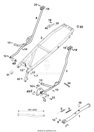 Sub Frame, Side Stand Schematic