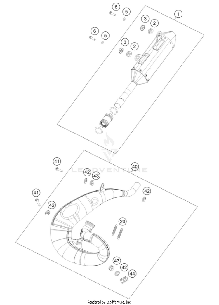 Exhaust System 250 SX CHASSIS - 2023 Schematic