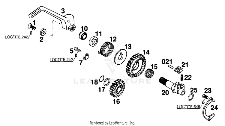 Kickstarter 250 EXC Engine - 2000 Schematic
