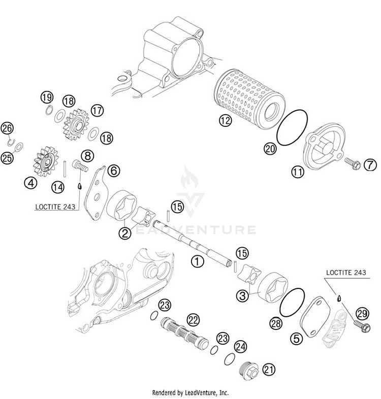 Lubricating System 250 XCFW Engine - 2012 Schematic