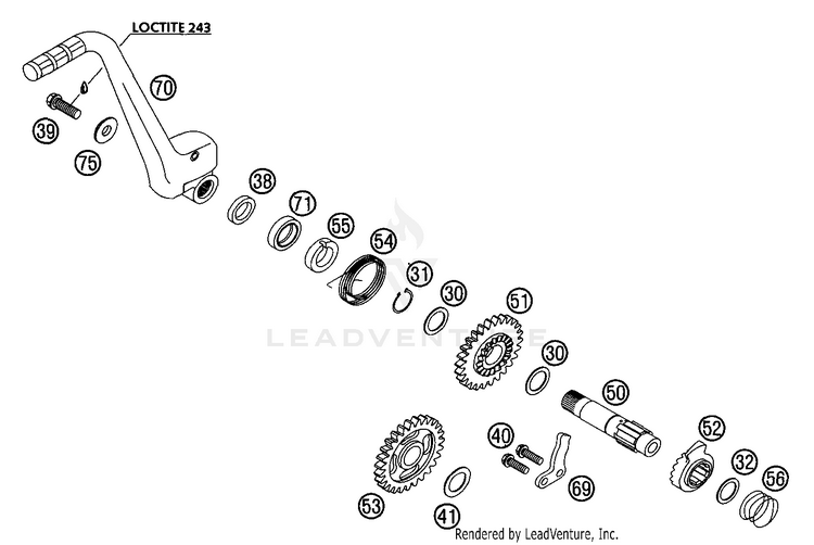 Kickstarter 200 EXC Engine - 2003 Schematic