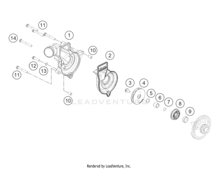 Water Pump 1290 SUPER ADV. S/R Engine - 2022 Schematic