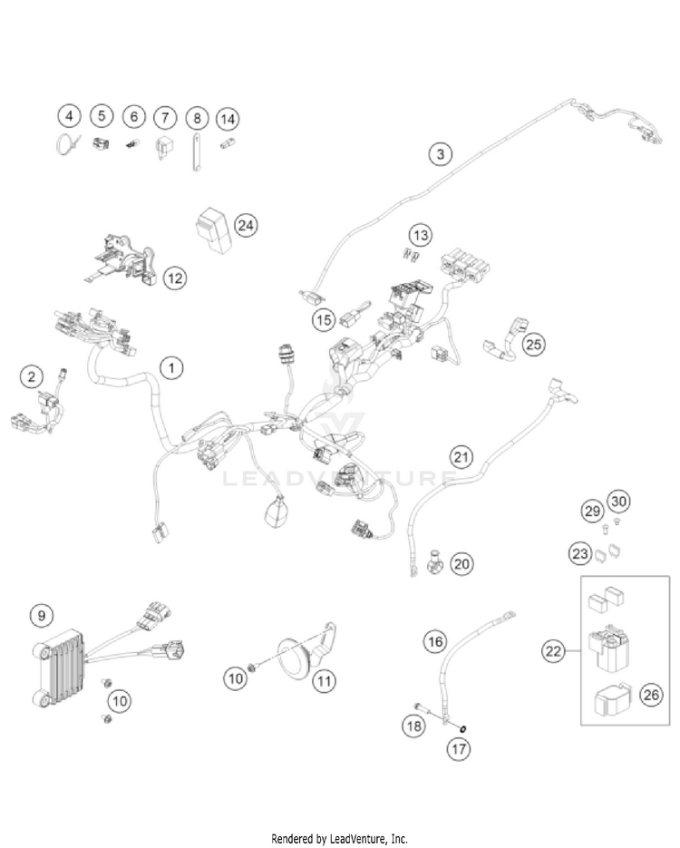 Wiring Harness 500 EXC-F CHASSIS - 2023 Schematic