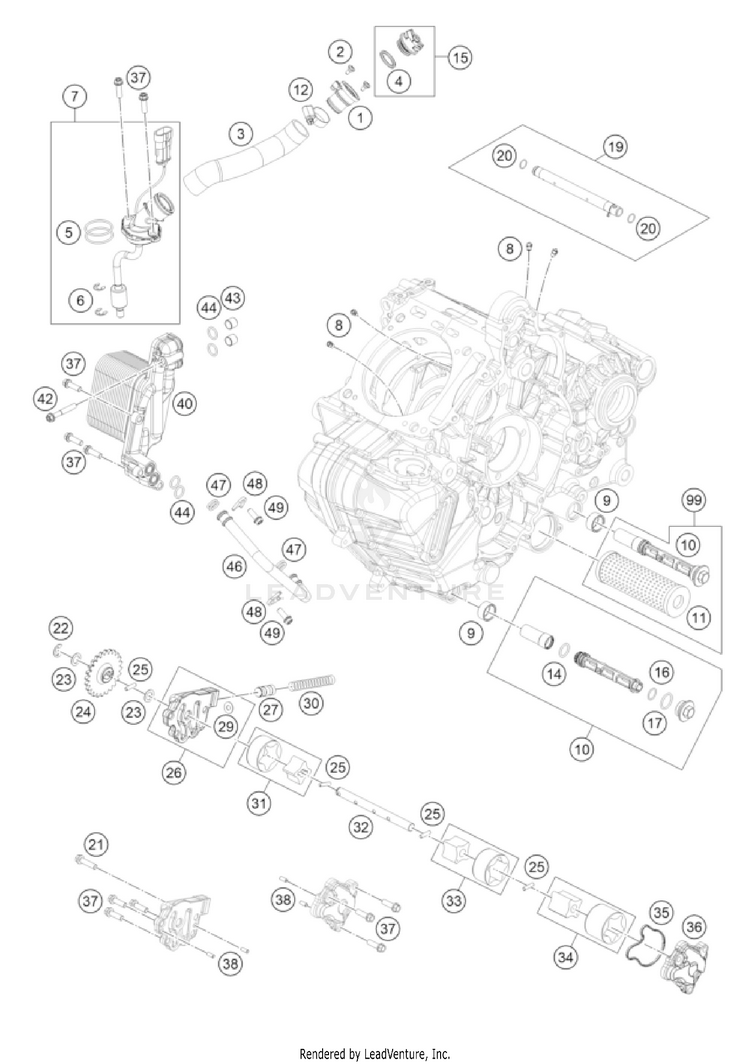 Lubricating System 1290 SUPER ADV. S/R Engine - 2022 Schematic