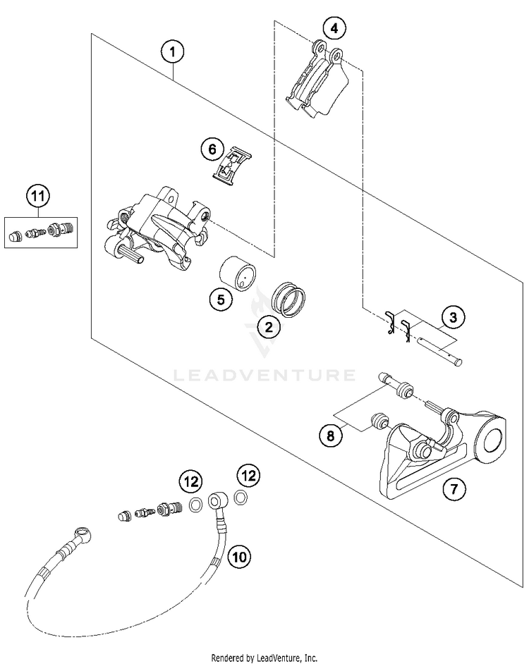 Brake Caliper Rear 350 XCFW SIXDAYS Chassis - 2015 Schematic