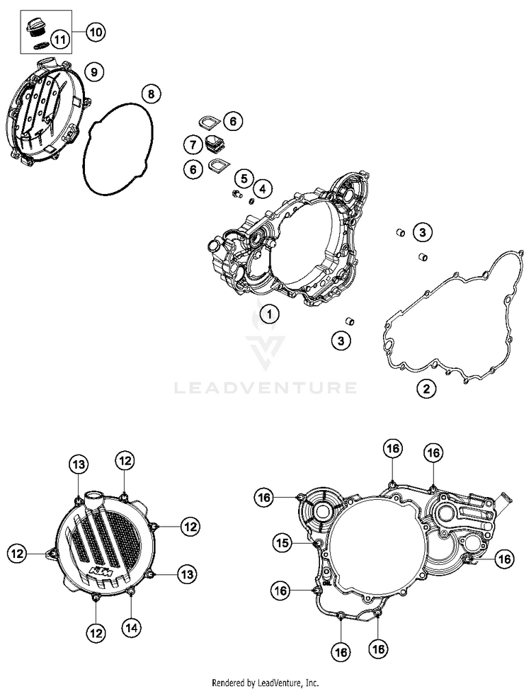 Clutch Cover 300 XC ENGINE - 2017 Schematic