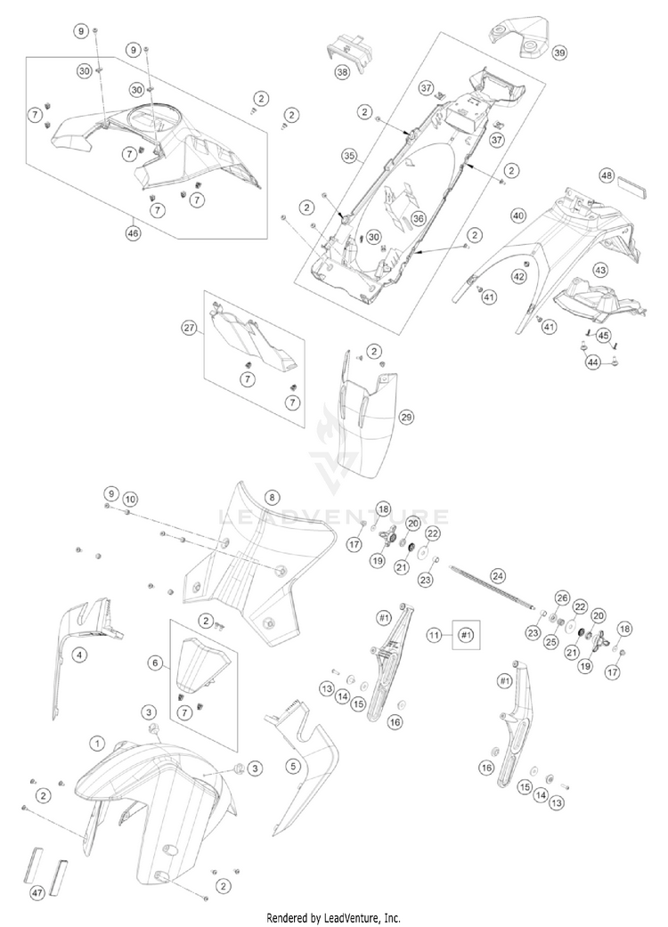 Mask, Fenders 1290 SUPER ADVENTURE S, orange US CHASSIS - 2022 Schematic