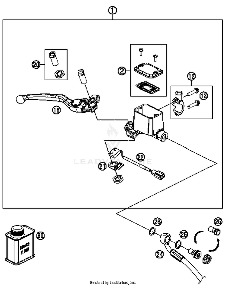 Hand Brake Cylinder 690 DUKE WHITE CHASSIS - 2017 Schematic