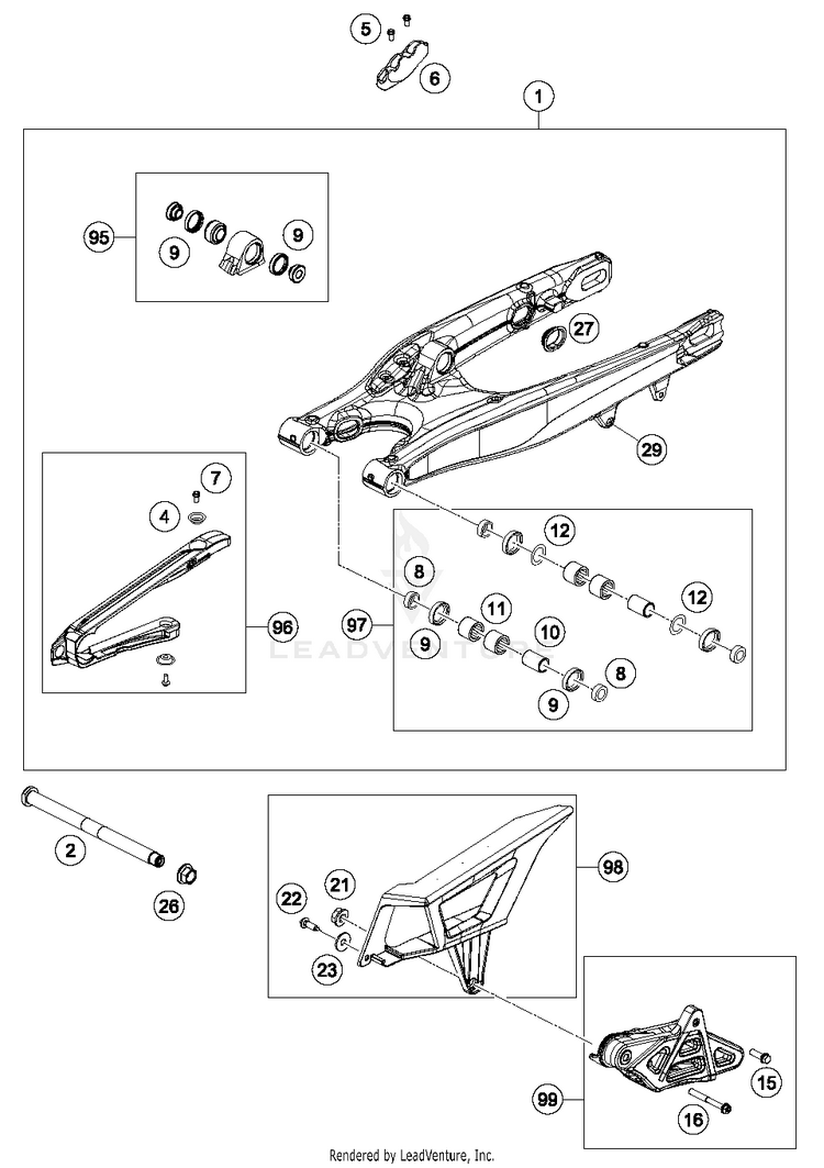 Swing Arm 500 EXC-F CHASSIS - 2018 Schematic