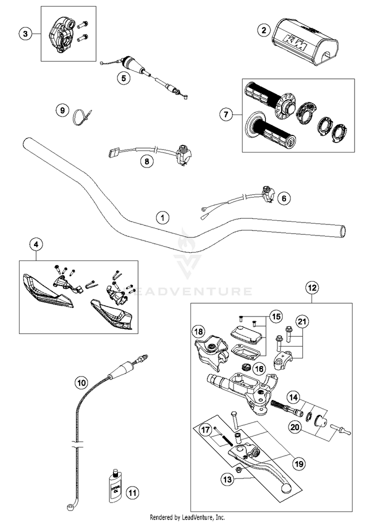 Handlebar, Controls 300 XC CHASSIS - 2017 Schematic
