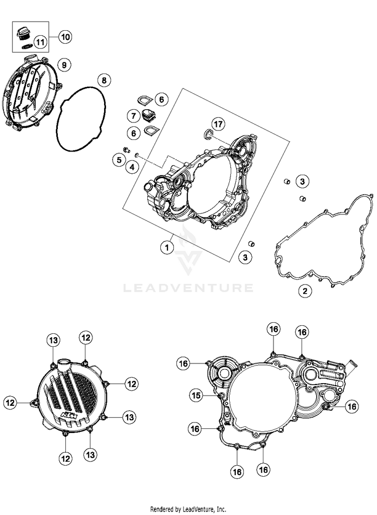 Clutch Cover 250 XC-W TPI ENGINE - 2018 Schematic
