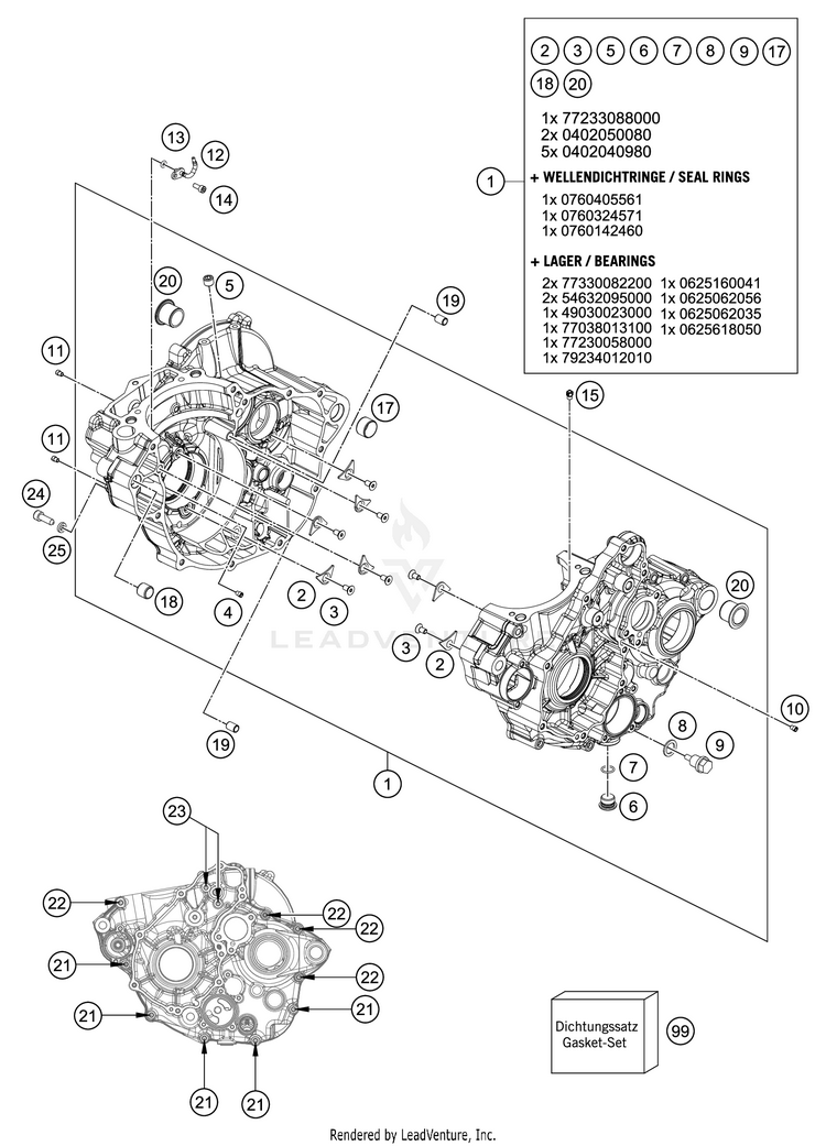 Engine Case 350 XC-F Engine - 2021 Schematic