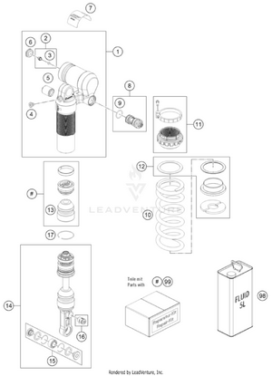 Shock Absorber Disassembled Schematic
