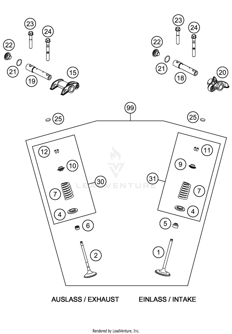 Valve Drive 450 EXC-F ENGINE - 2019 Schematic
