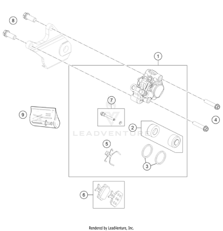 Rear Brake Caliper Schematic