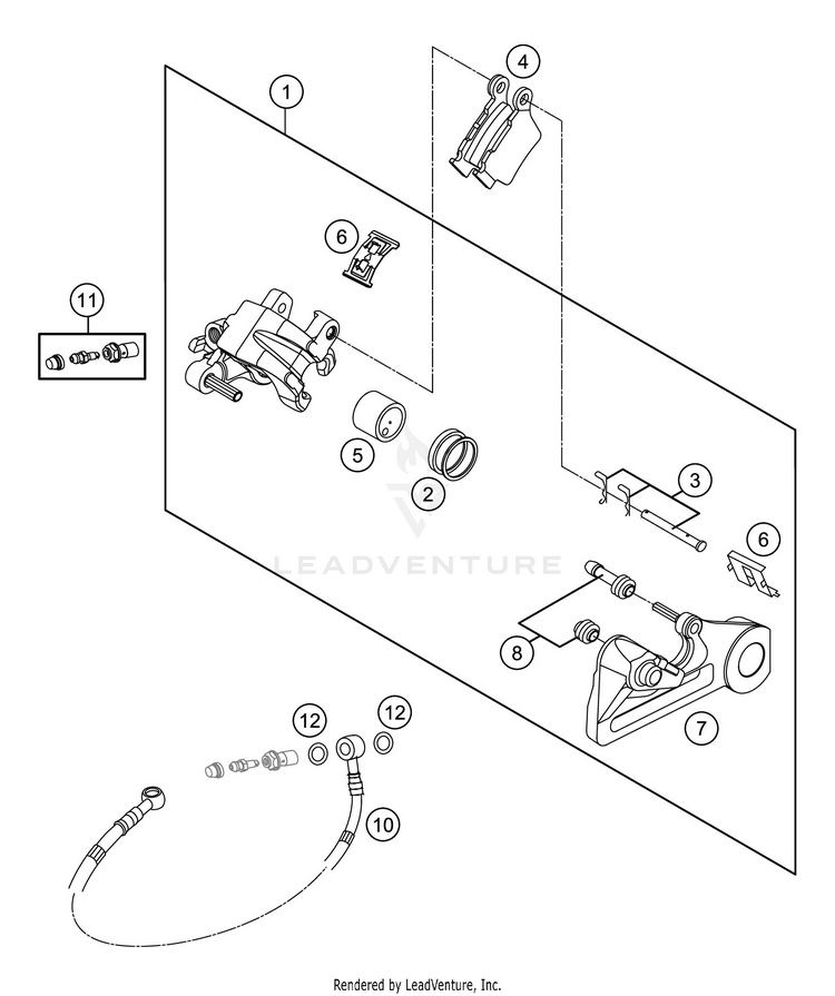 Rear Brake Caliper 250 XC TPI CHASSIS - 2020 Schematic