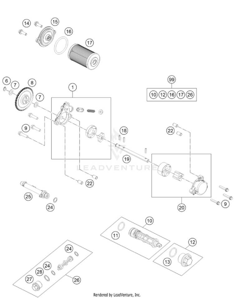 Lubricating System 390 Adventure ENGINE - 2024 Schematic