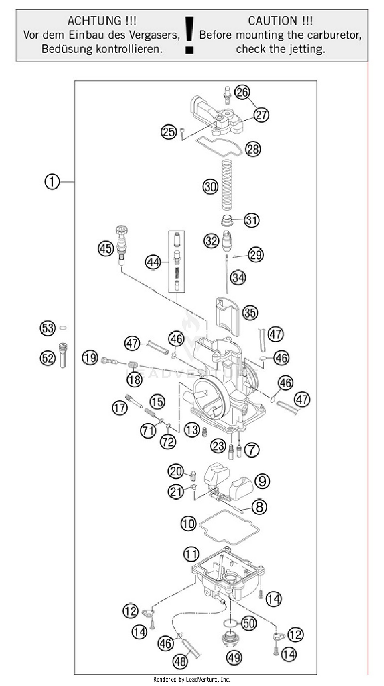 Carburetor 300 XC Engine - 2012 Schematic